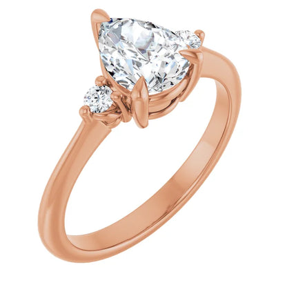 Pear Accent Engagement Ring
