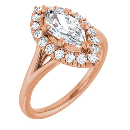 Marquise Halo Style Engagement Ring
