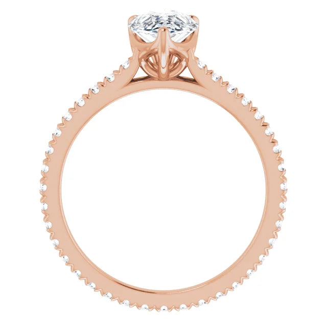 Pear Claw Set Eternity Style Engagement Ring