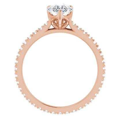 Pear Claw Set Eternity Style Engagement Ring