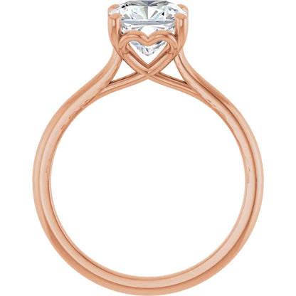 Four Claw Cushion Solitaire Engagement Ring