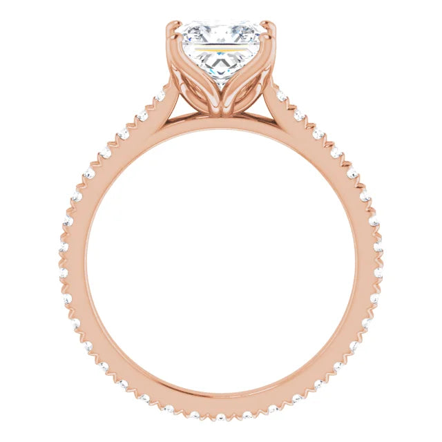 Princess Claw Set Eternity Style Engagement Ring