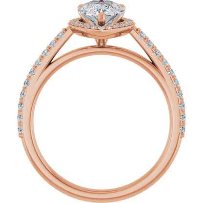 Pear Halo Style Engagement Ring