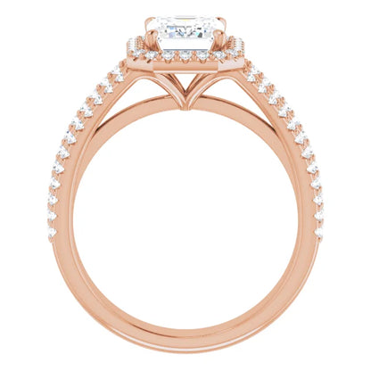 Emerald Halo Style Engagement Ring