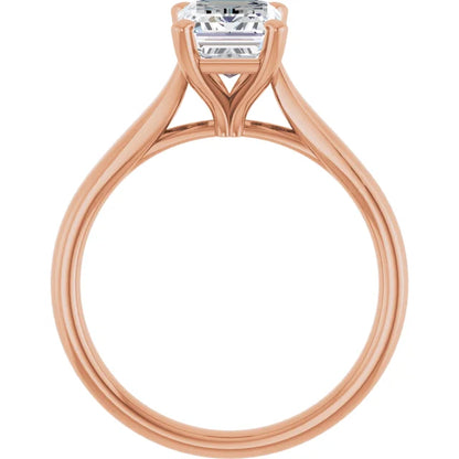 Four Claw Emerald Solitaire Engagement Ring