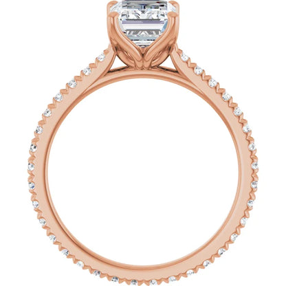 Emerald Claw Set Eternity Style Engagement Ring