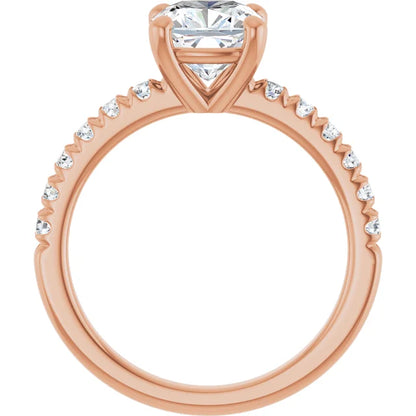 Cushion Four Claw Set Style Engagement Ring