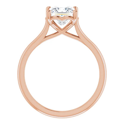 Four Claw Princess Solitaire Engagement Ring