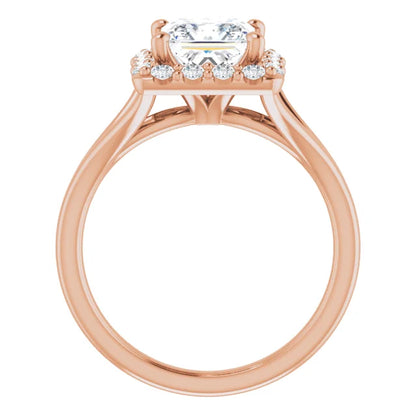 Princess Halo Style Engagement Ring