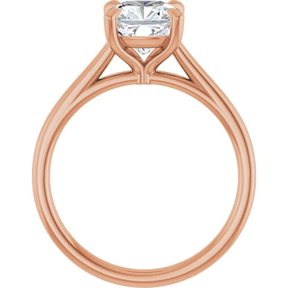 Four Claw Cushion Solitaire Engagement Ring