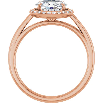 Oval East West Halo Style Engagement Ring