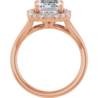 Emerald Halo Style Engagement Ring
