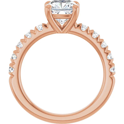 Cushion Four Claw Set Style Engagement Ring