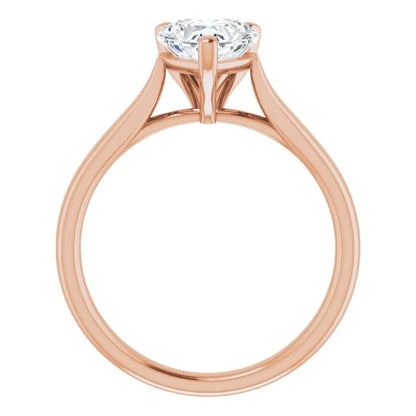 Heart Rose Gold Solitaire Moissanite Engagement Ring