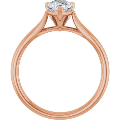Three Claw Pear Solitaire Engagement Ring