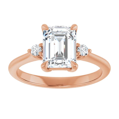 Emerald Accent Engagement Ring