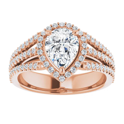 Pear Halo Style Engagement Ring
