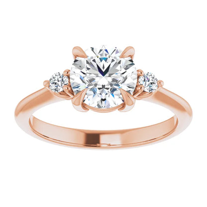 Round Brilliant Accent Engagement Ring