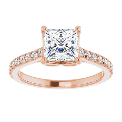 Princess Claw Set Eternity Style Engagement Ring