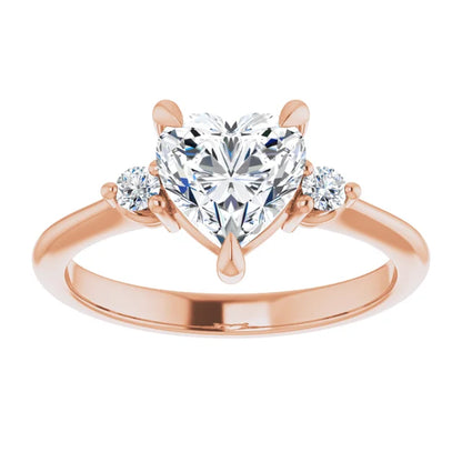 Heart Accent Engagement Ring