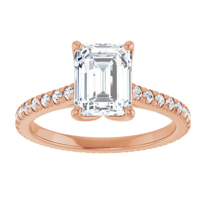 Emerald Claw Set Eternity Style Engagement Ring