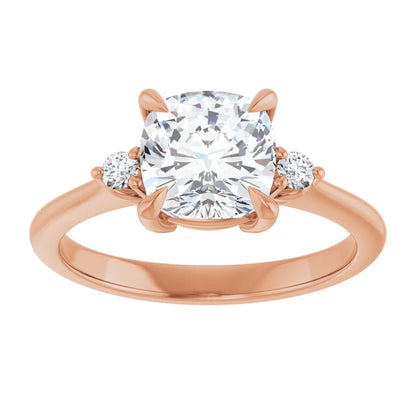 Cushion Accent Engagement Ring