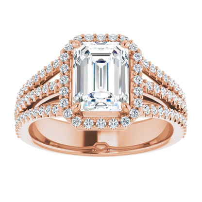 Emerald Halo Style Engagement Ring