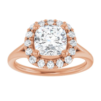 Cushion Halo Style Engagement Ring