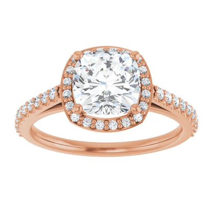 Cushion Halo Style Engagement Ring