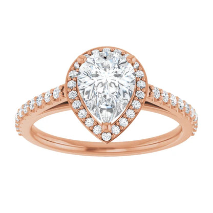 Pear Halo Style Engagement Ring