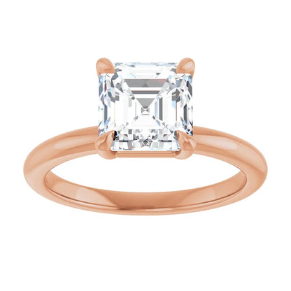 Asscher Solitaire Engagement Ring