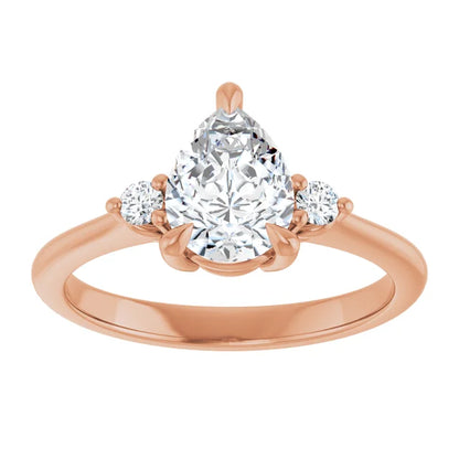 Pear Accent Engagement Ring