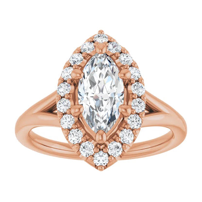 Marquise Halo Style Engagement Ring