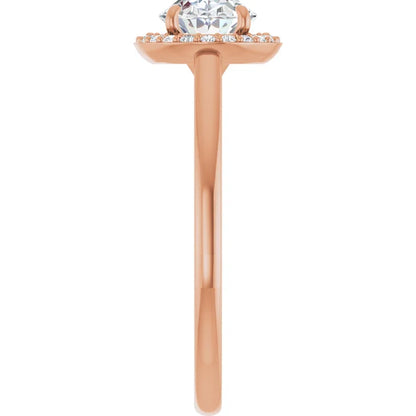 Oval East West Halo Style Engagement Ring