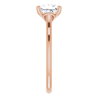 Four Claw Princess Solitaire Engagement Ring