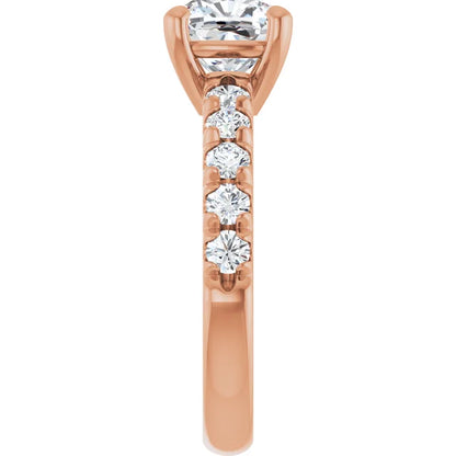 Cushion Four Claw Set Style Engagement Ring