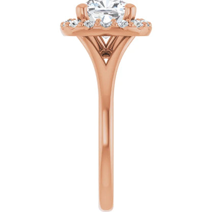 Cushion Halo Style Engagement Ring