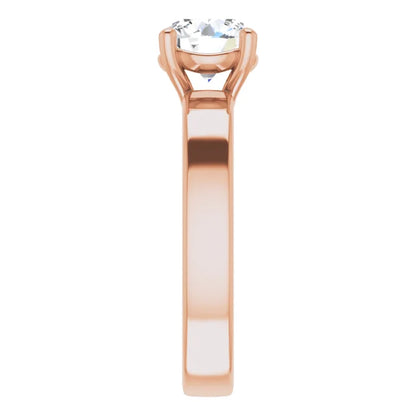 Round Brilliant Wide Band Solitaire Engagement Ring