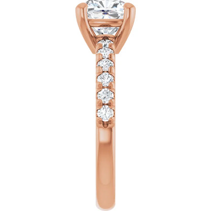 Cushion Four Claw Set Style Engagement Ring