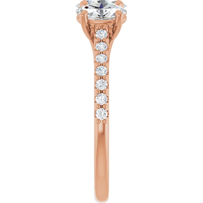 Oval Tri -Stone Style Engagement Ring