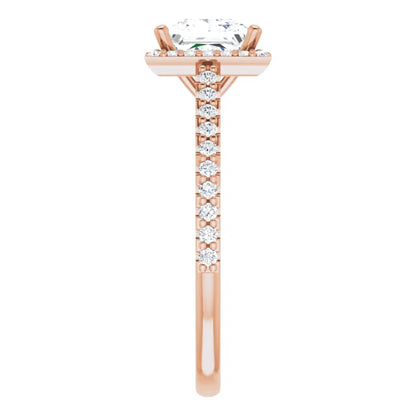 Princess Halo Style Engagement Ring