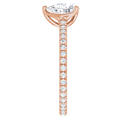 Pear Claw Set Eternity Style Engagement Ring