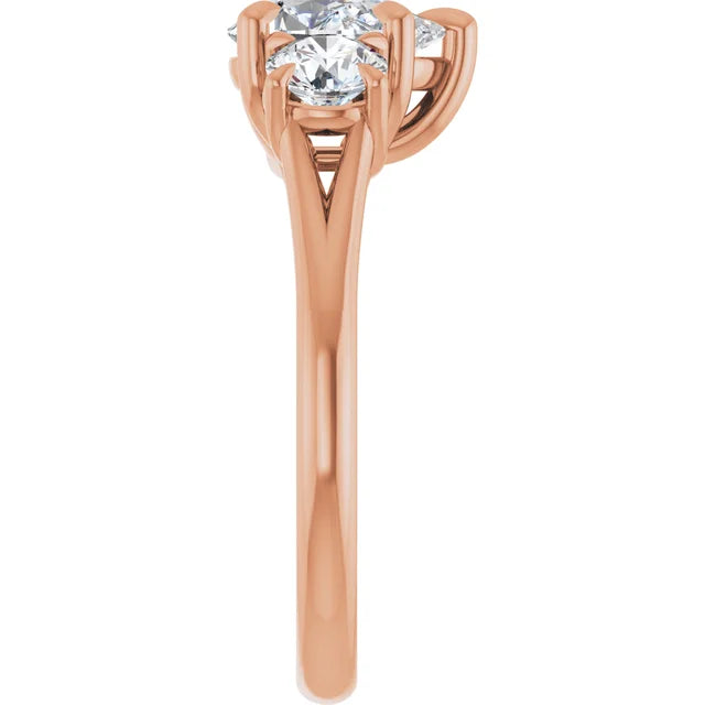 Pear Accent Engagement Ring