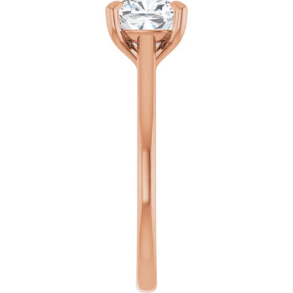 Four Claw Cushion Solitaire Engagement Ring
