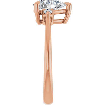Pear Accent Engagement Ring