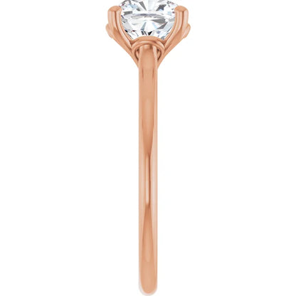 Four Claw Cushion Solitaire Engagement Ring