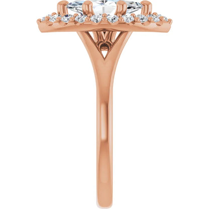 Marquise Halo Style Engagement Ring