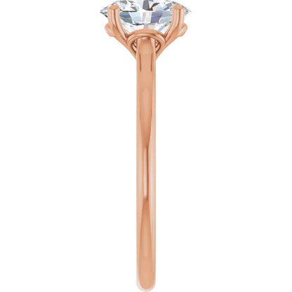 Four Claw Oval Solitaire Engagement Ring
