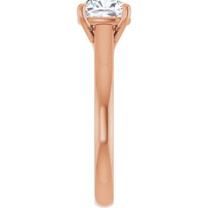 Four Claw Cushion Solitaire Engagement Ring