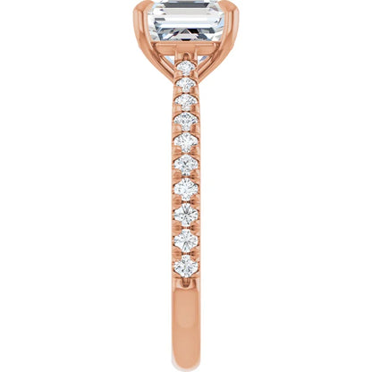 Asscher Claw Set Style Engagement Ring